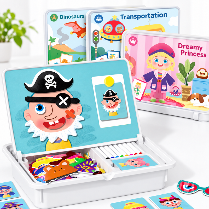 ZigToys Magnetic Puzzle & Drawing Kit
